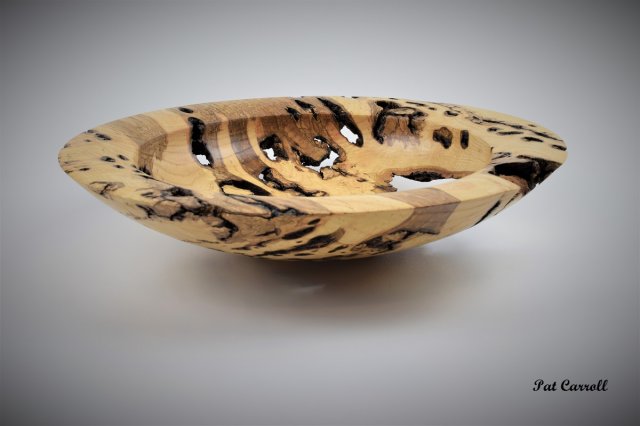 Pat Carroll Woodturning: Ash bowl with inclusions
