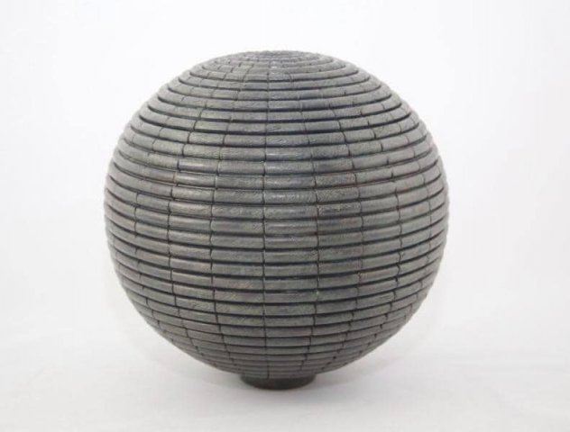 Pat Carroll Woodturning: Beaded Spherical Hollow Form